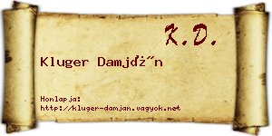 Kluger Damján névjegykártya